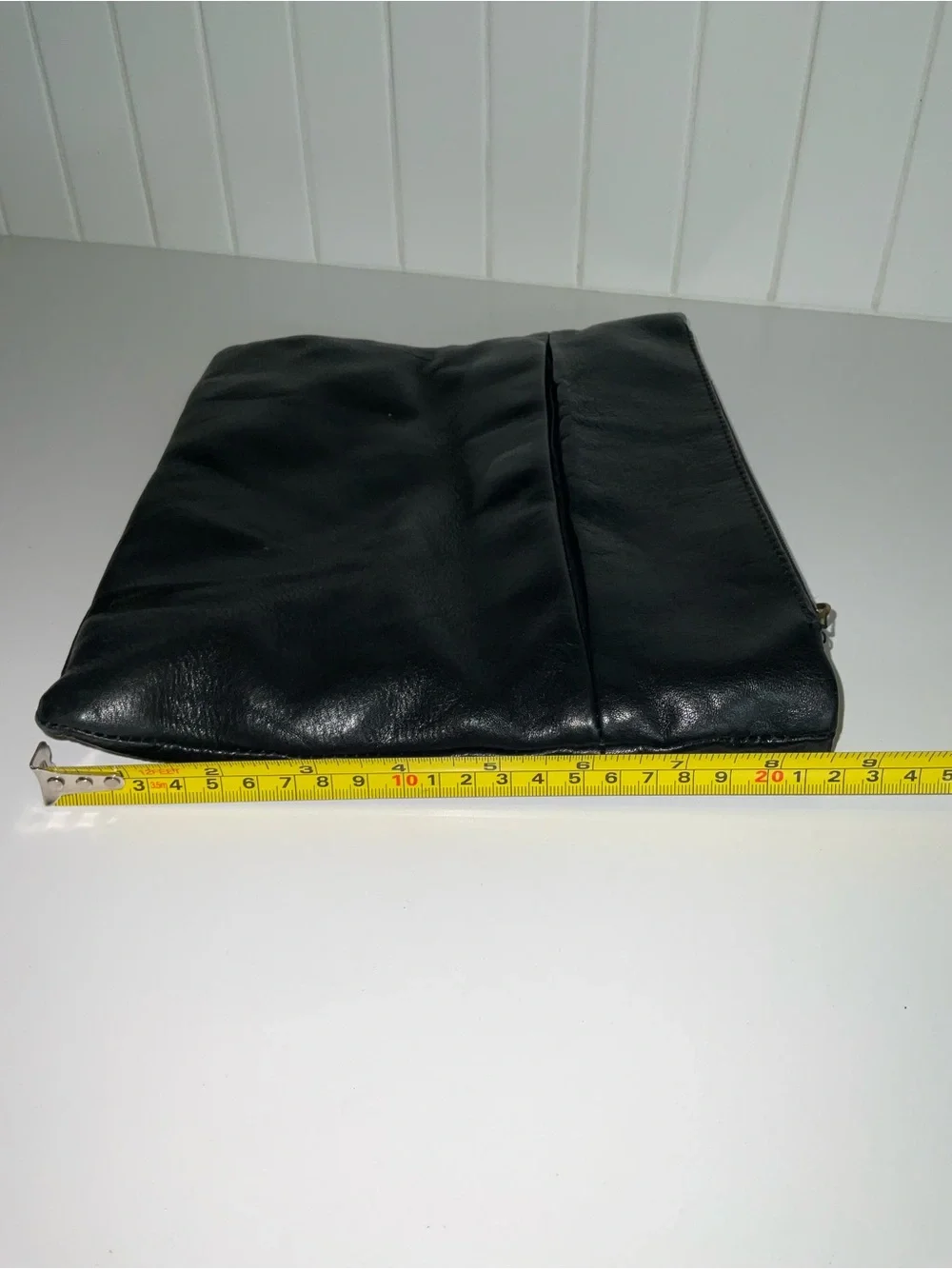 The Sak Black Leather Wristlet Clutch with Removable Strap